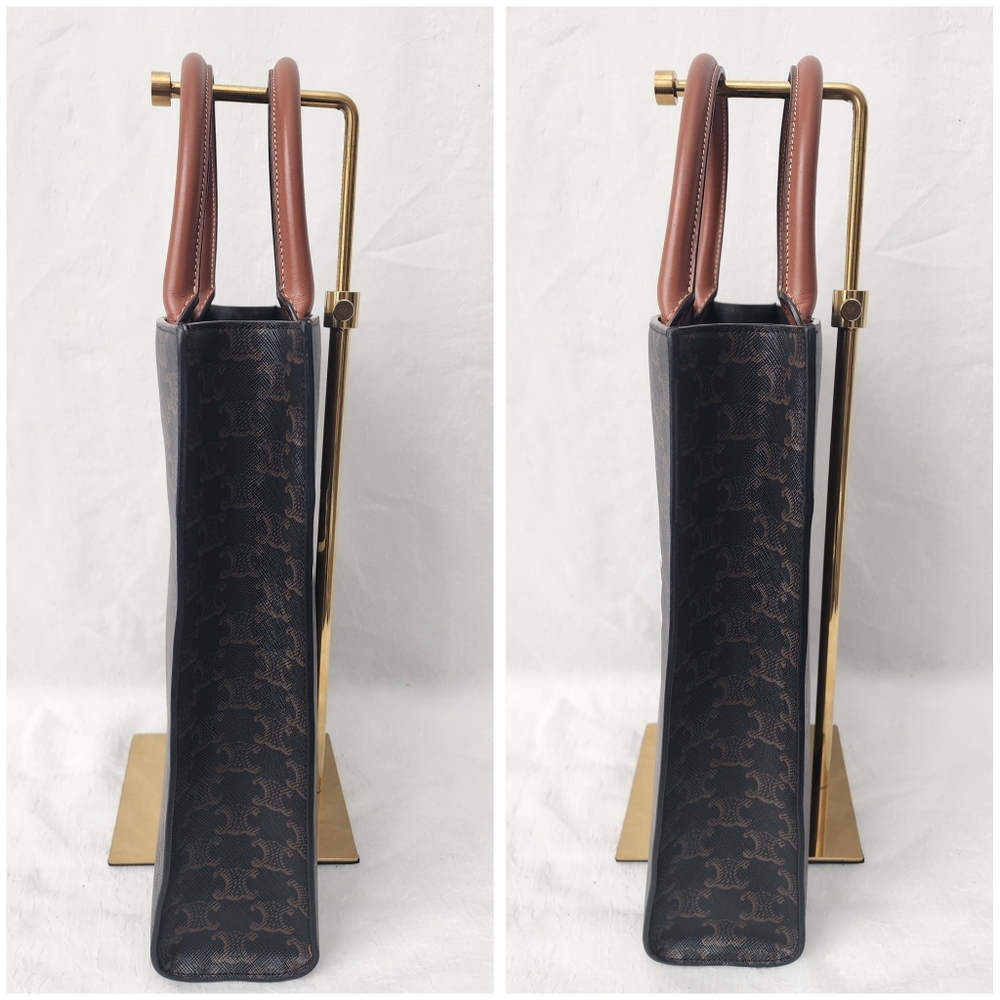 Auth Celine Triomphe Cabas Calfskin Tote Bag - Picture 8 of 9